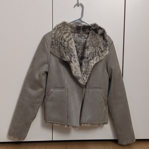 Anthropologie Marrakech Grey Shearling Jacket